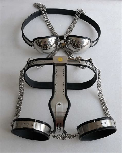 M115 New Stainless Steel Male Chastitye Device With Bra And Ankle Restraint Sex Toys For Men In