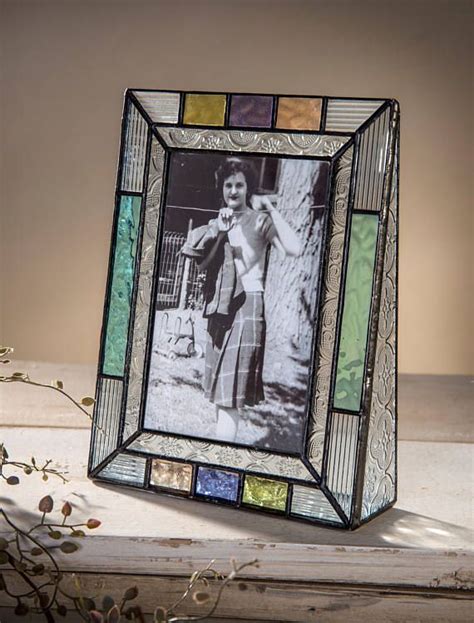 Mission Style Glass Picture Frame Colorful Stained Glass Photo Glass Photo Frames Glass