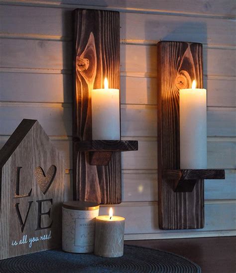 Rustic Farmhouse Candle Wall Sconces Great For Farmhouse And Rustic
