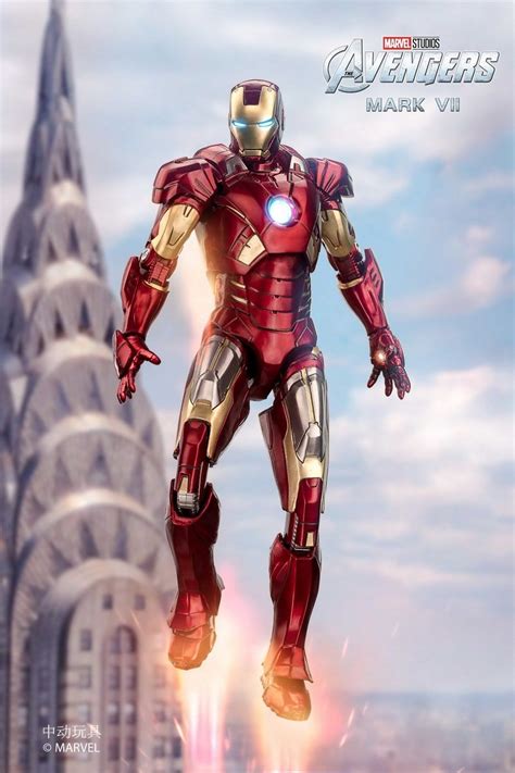 Zd Toys Iron Man Mark Vii 110 Scale Collectible Figure Light Up