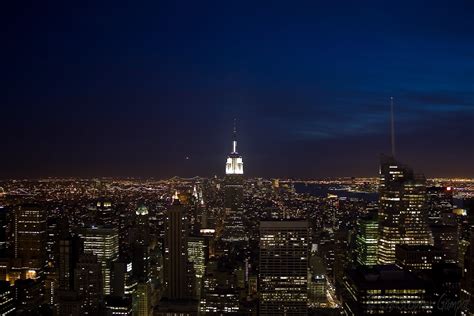 Aerial View Of Empire State Building During Night Time Hd Wallpaper