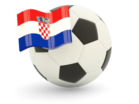 Red and white shield logo art. Football with flag. Illustration of flag of Croatia