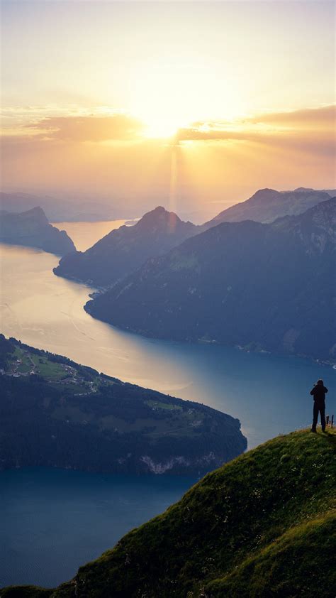 Wallpaper Lake Lucerne Switzerland Landscape Lake Mountain 4k