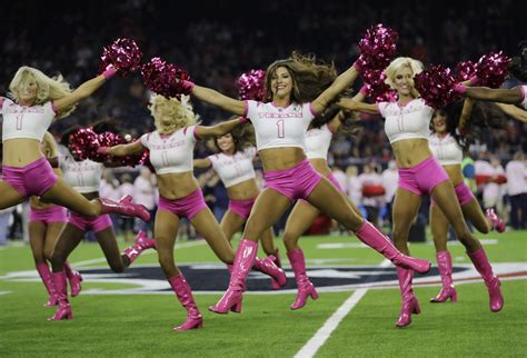 scenes from the sidelines nfl cheerleaders wear pink for october pro football
