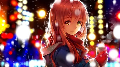 Anime Girls Anime Scarf Original Characters Wallpapers