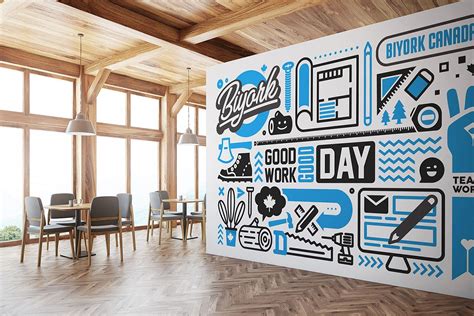 Office Wall Graphic On Behance Office Wall Design Office Mural Office
