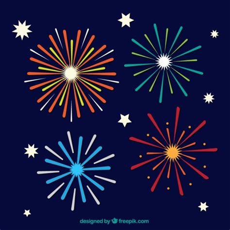 Find the perfect fireworks vector stock illustrations from getty images. Flat fireworks pack | Free Vector