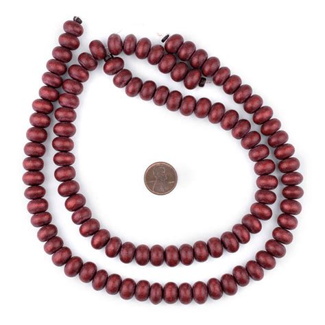 Cherry Red Abacus Natural Wood Beads 8x12mm The Bead Chest