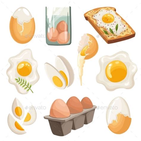 Cartoon Eggs Isolated On White Background Set Of By The8monkey