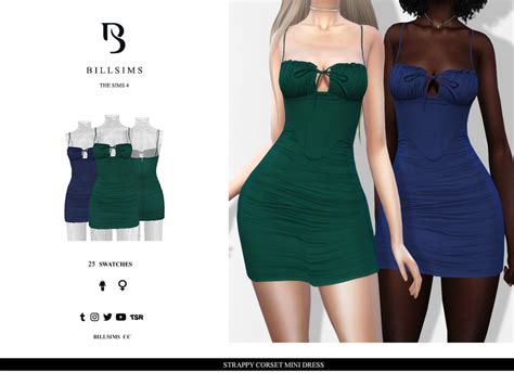 Strappy Corset Mini Dress By Bill Sims At Tsr Sims 4 Updates