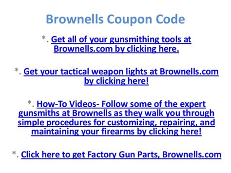Find the best discount and save! All Brownells Discount Code Coupon Code May 2013 June 2013 ...