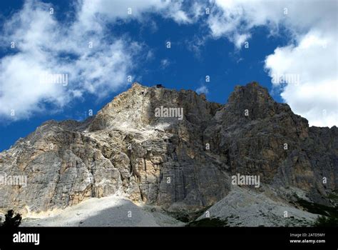 The 3000 Meters Of Altitude Of Mount Lagazuoi In The Dolomites Stock