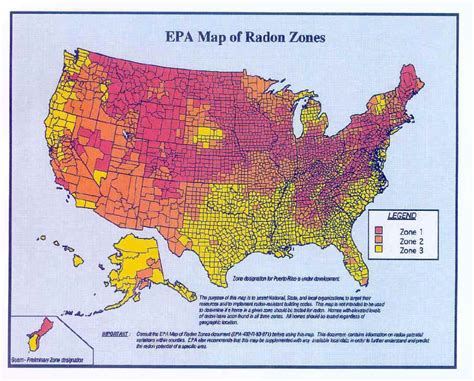 Usa Radon Map Radon Gas Radon Mitigation Radon