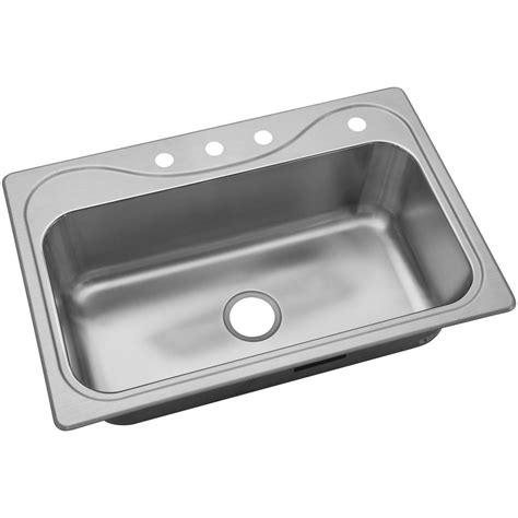 Sterling Southhaven Drop In Stainless Steel 33 In 4 Hole Single Basin