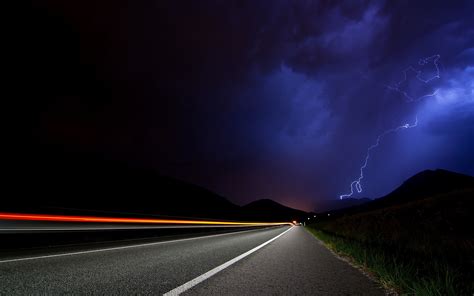 Night Photography Storm Landscape Nature Lightning Long Exposure