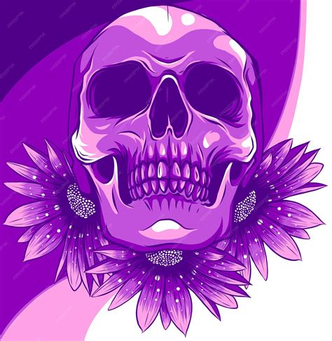 Premium Vector Illustration Of Human Skull And Flower