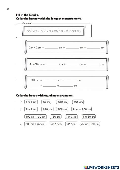 Meters And Centimeters Worksheet