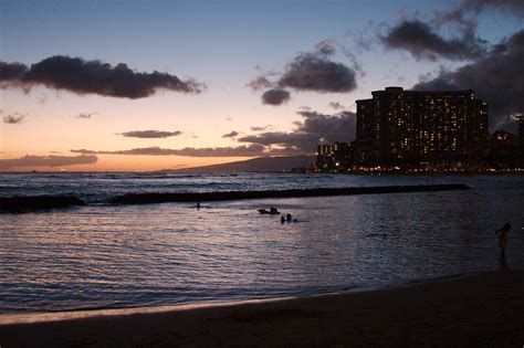Sunset On Waikiki Beach