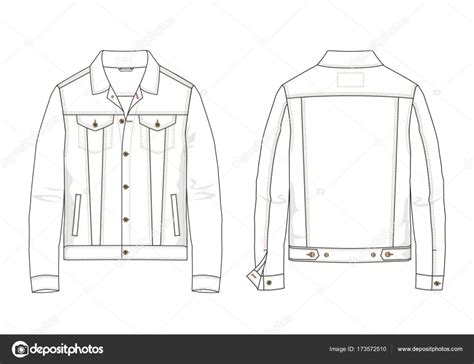 Technical Sketch Of Man Denim Jacket In Vector Stock Vector By ©vlad