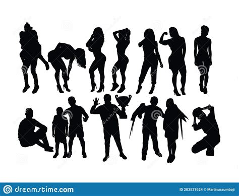 People Activity Silhouettes Stock Vector Illustration Of People Icon