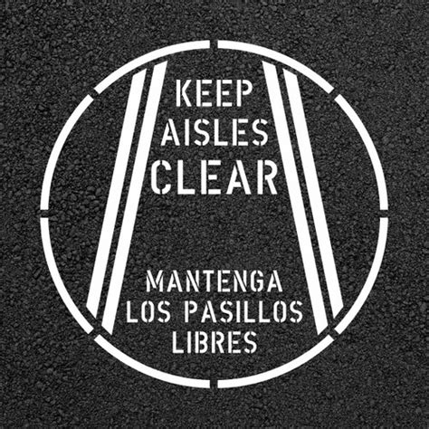 Keep Aisles Clear Safety Stencil Stop