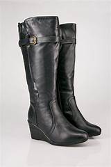 Black Knee Length Boots Wide Calf Photos