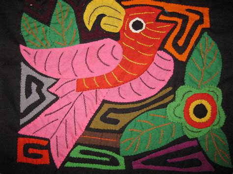 Kuna Bird Molita Mola By The Kuna Indians Of San Blas Panama Tapestry