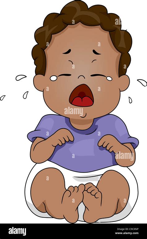 Cartoon Illustration Male Baby Crying High Resolution Stock Photography