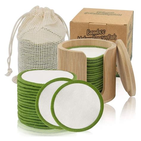 Reusable Bamboo Cotton Makeup Remover Pads Set