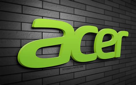Download Wallpapers Acer 3d Logo 4k Gray Brickwall Creative Brands