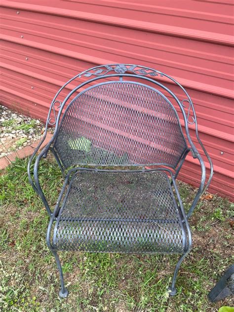 Vintage Set Of Russell Woodard Wrought Iron Chairs Etsy