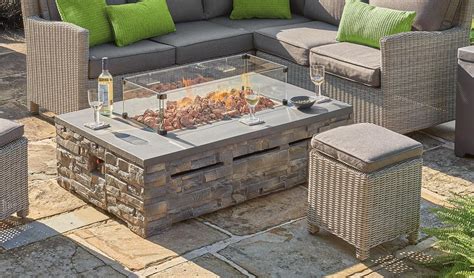 Small outdoor side table beautiful fire pit coffee table beautiful, source: Stone Fire Pit Coffee Table 132 x 85cm - Kettler Official Site