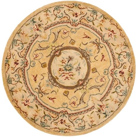 The romina area rug features and elegantly distressed medallion and filigree design that is accented by an abrashed teal and gold palette. Safavieh Bergama Light Gold/Beige 8 ft. x 8 ft. Round Area ...