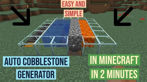 How To Build A Auto Cobblestone Generator In Minecraft In 2 Minutes