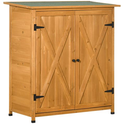 Buy Outsunny Garden Shed Wooden Garden Storage Shed Fir Tool Cabinet
