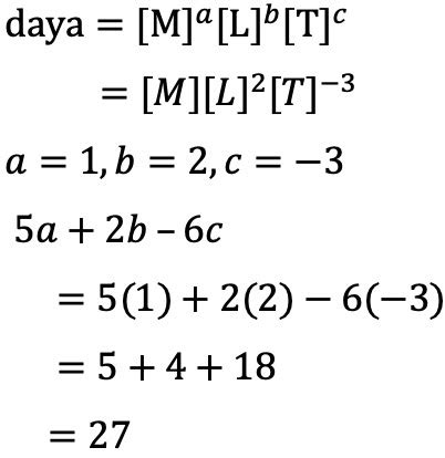 Jika M A L B T C Adalah Formula Dimensi Daya Nilai A B C Adalah Mas Dayat