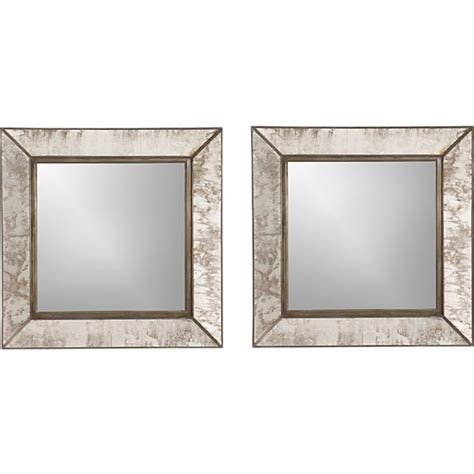 Set Of 2 Dubois Small Square Wall Mirrors In Mirrors Crate And Barrel