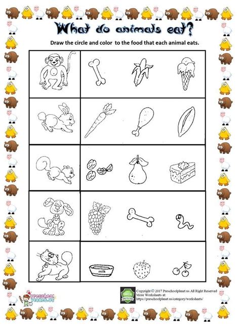 What Do Animals Eat Worksheet Animal Worksheets Color Activities
