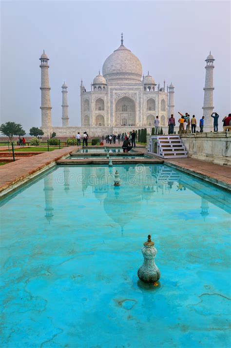 Taj Mahal With Reflecting Pool In Agra Uttar Pradesh India Editorial