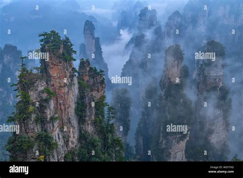 Asia China Hunan Province Unesco Wulingyuan Wuling Mountain Stock