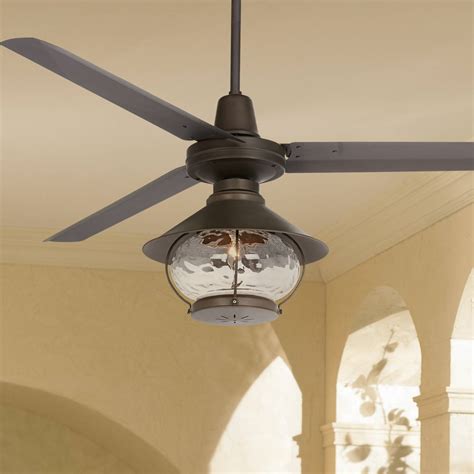 60 Tropical Outdoor Ceiling Fan With Light Led Remote Bronze Damp