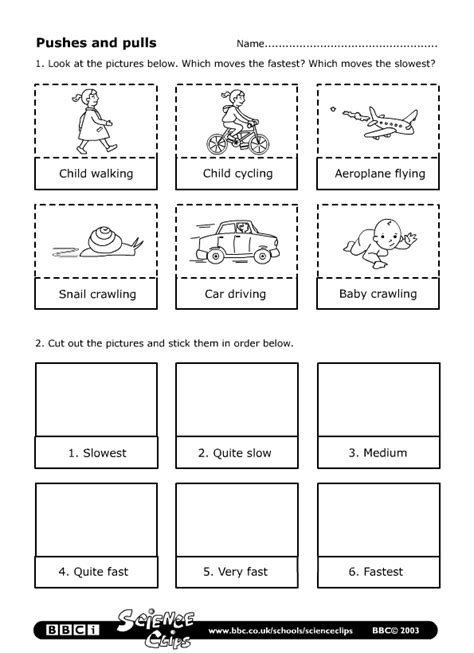 When you push a friend on a swing, you are using another force. SCIENCE YEAR 2: Worksheets