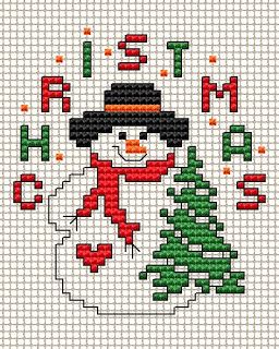 Choose and cross stitch any snowmen and add holiday cheer! Free Cross Stitch Patterns : New Free Christmas Patterns