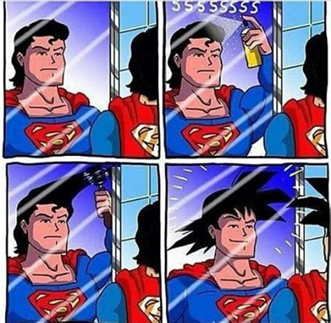 Superman Trying To Rock Gokus Hair Due Lol Immortalartist Comics