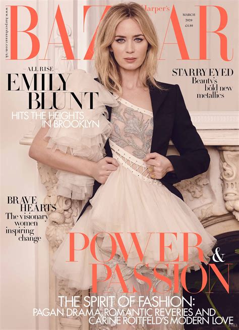 Cover Of Harpers Bazaar Uk With Emily Blunt March 2020 Id54602