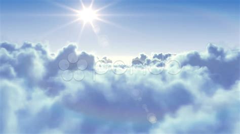Flying Over The Clouds With The Sun Looped 3d Animation