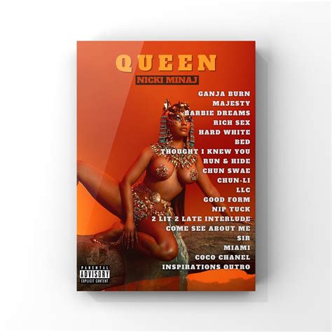 Nicki Minaj Queen Album Poster Custom Album Cover Music Etsy