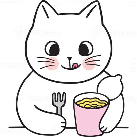 Free Cartoon Cute Character White Cat Clipart 21459980 Png With
