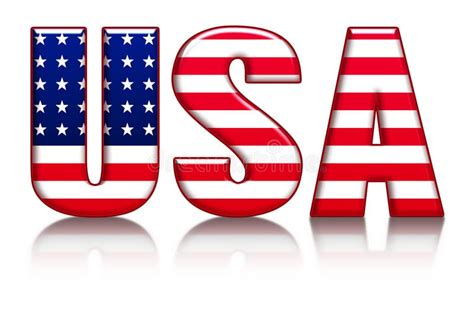 Usa Letters Word With Flag Background Stock Illustration