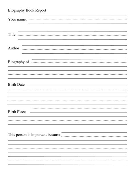 Biography Report Template 5th Grade 1 Professional Templates